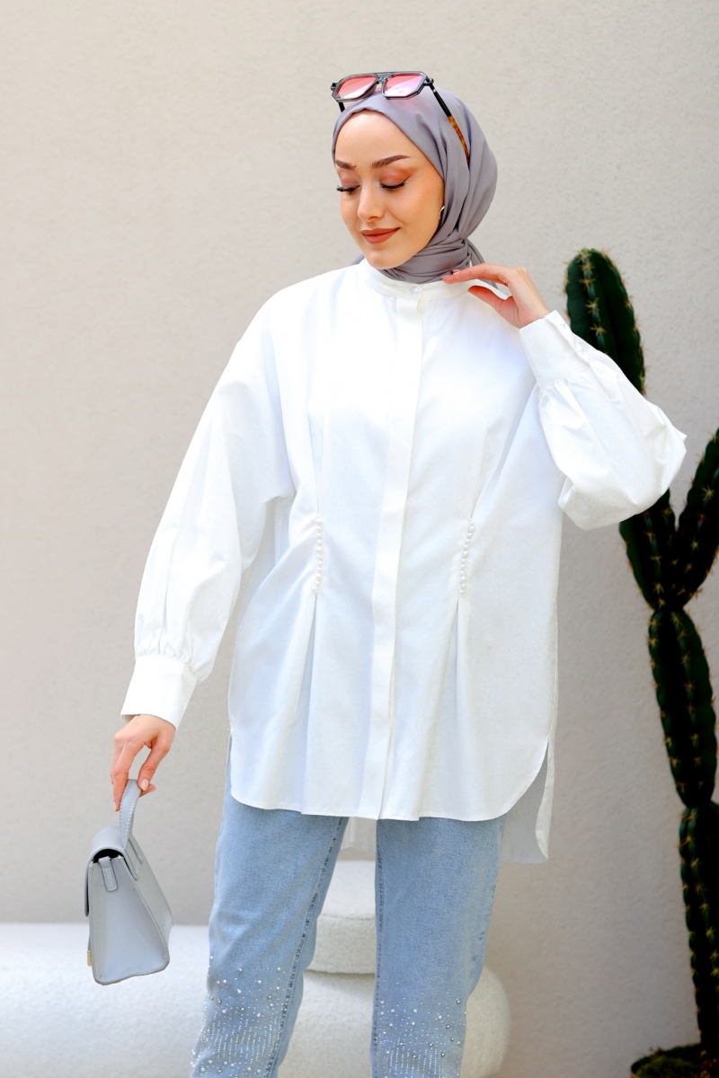 Davy Beyaz Tunik