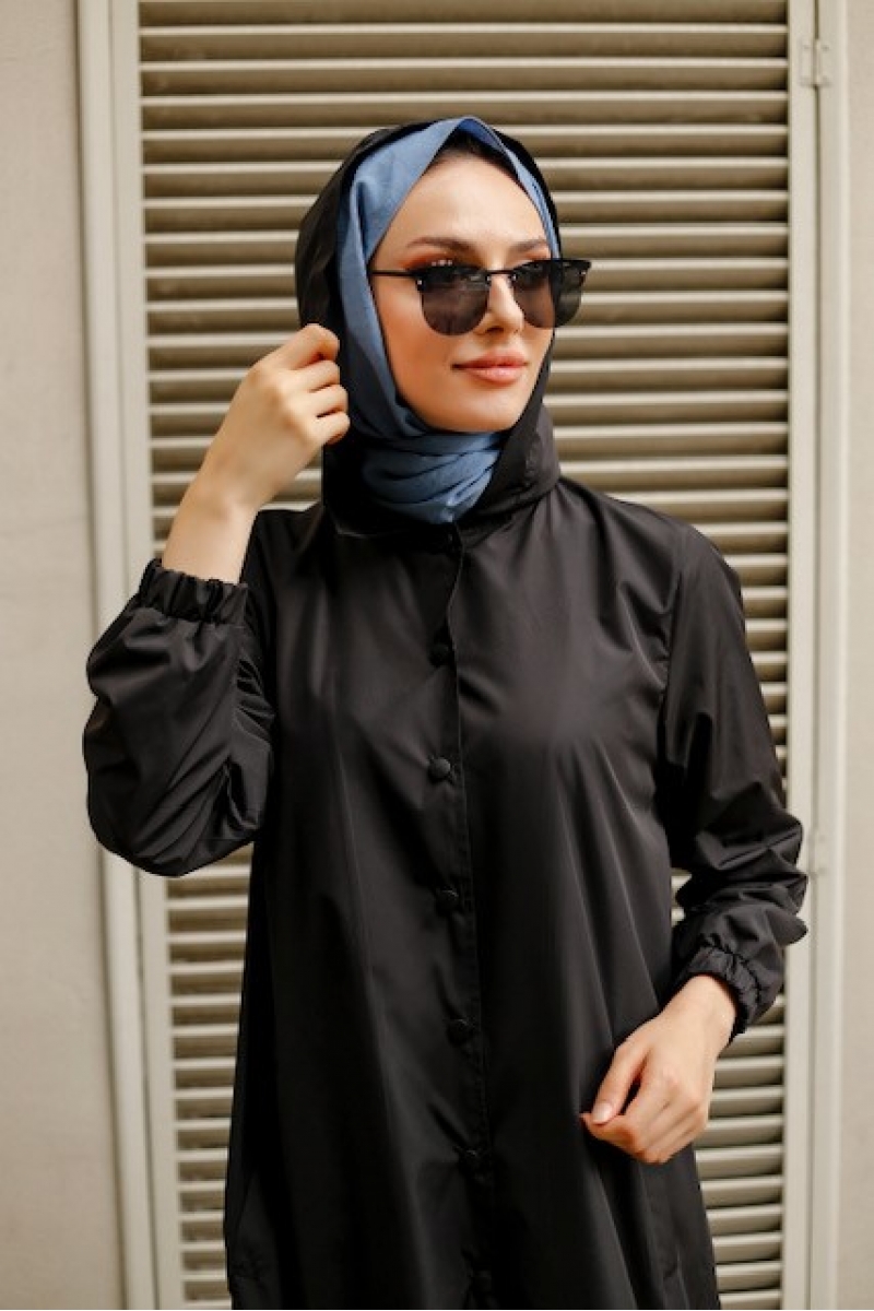 Dijon Siyah Yağmurluk