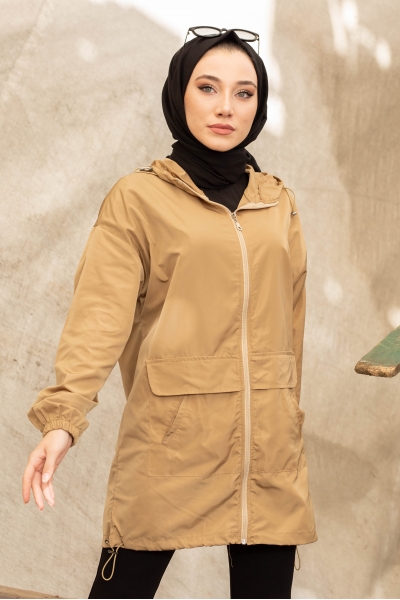 Edora Bej Yağmurluk