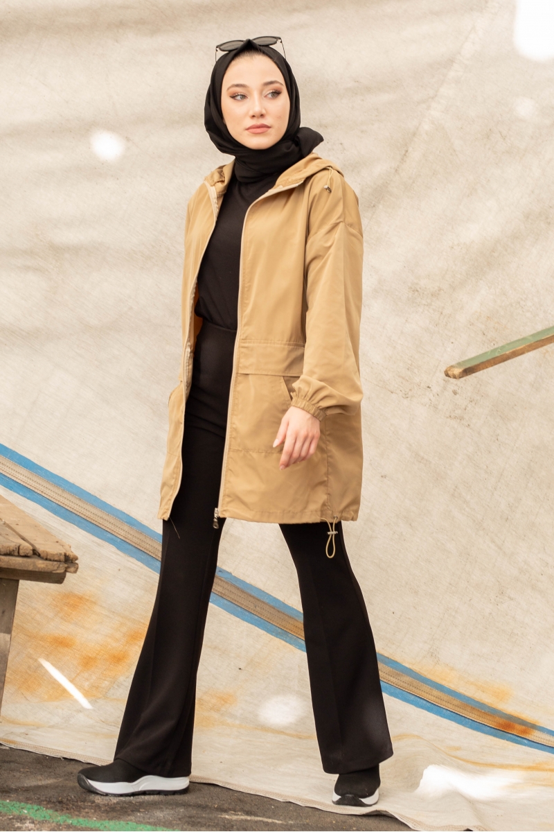 Edora Bej Yağmurluk