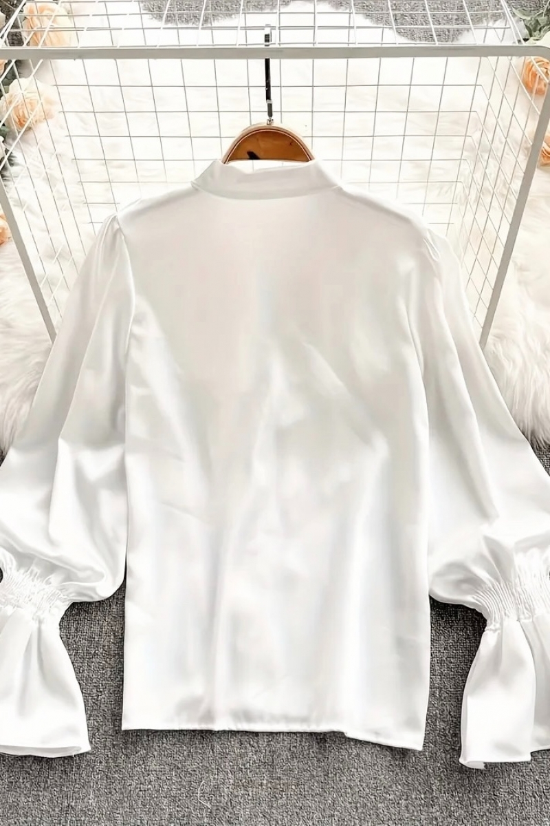 Elizabeth Ekru Saten Gömlek