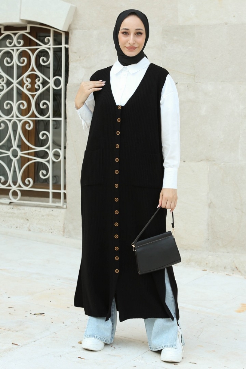 Elonora Siyah Triko Jile