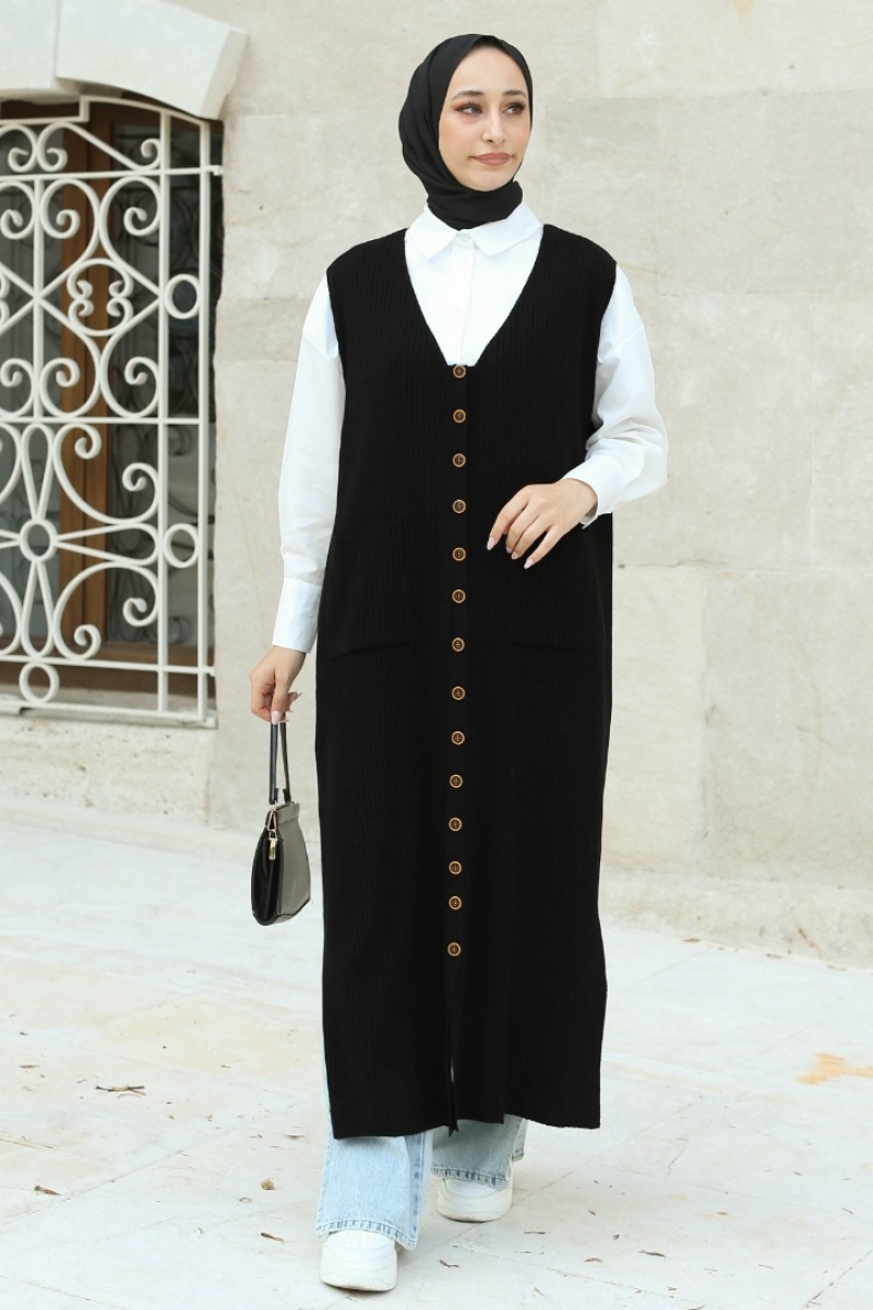 Elonora Siyah Triko Jile