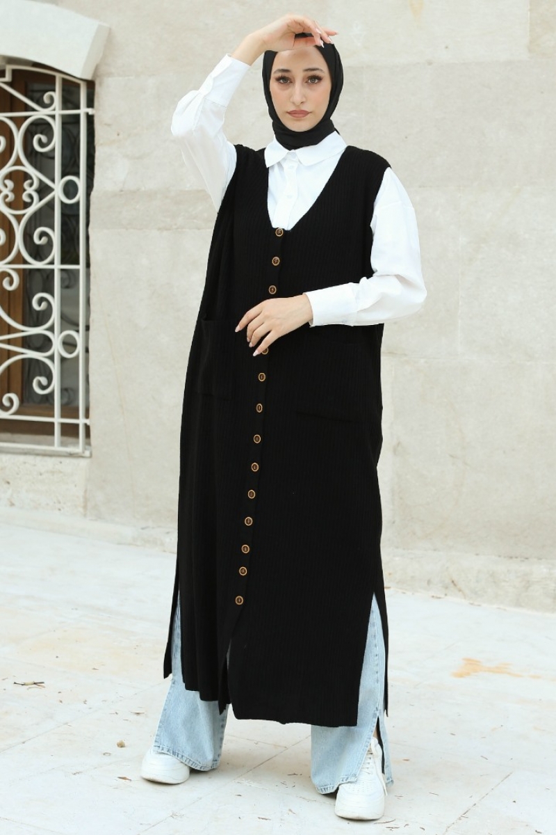 Elonora Siyah Triko Jile