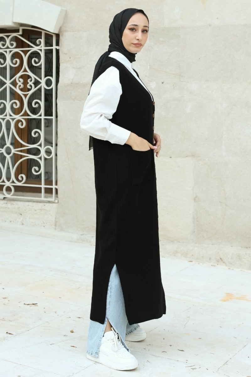 Elonora Siyah Triko Jile