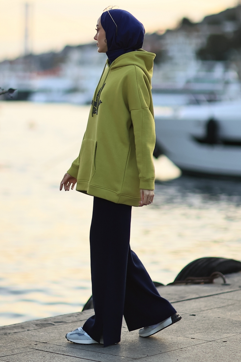 Ely Lacivert Triko Pantolon