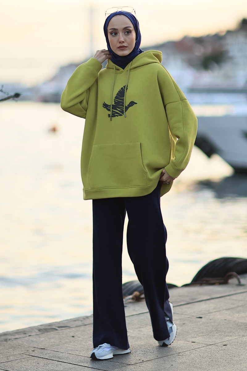 Ely Lacivert Triko Pantolon