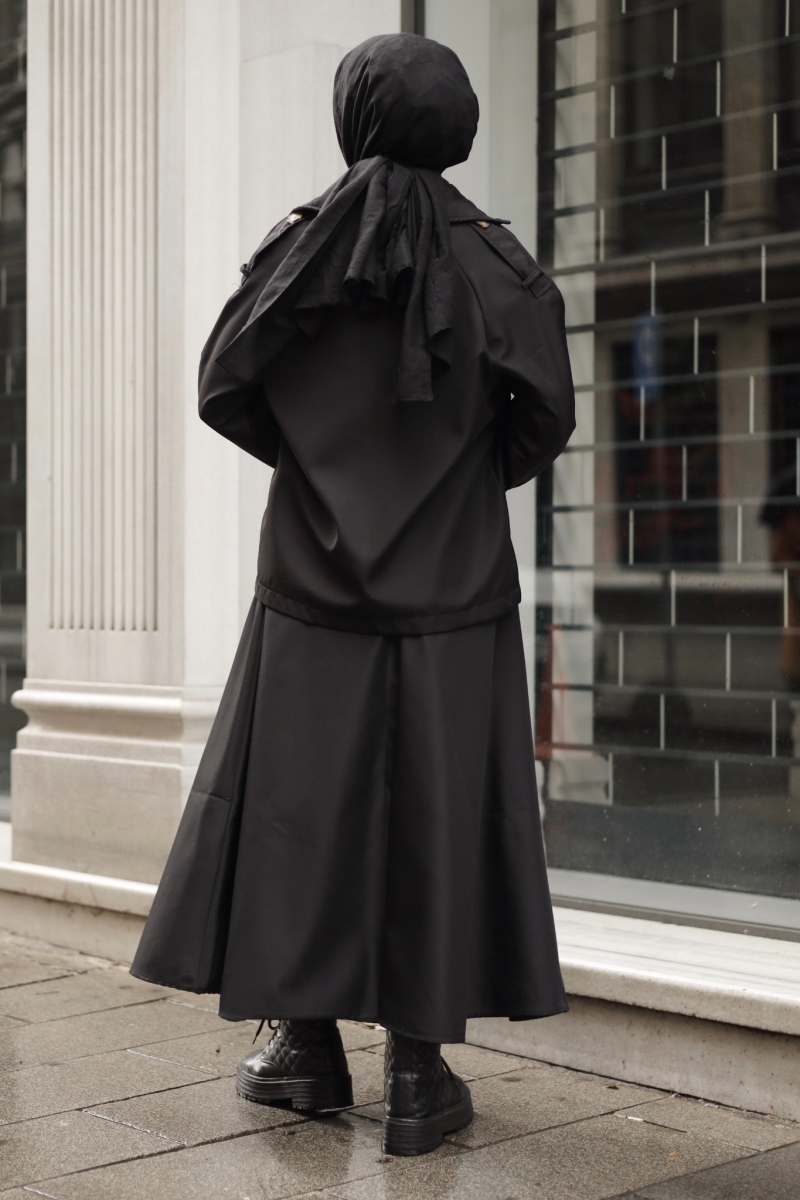 Elçin Siyah Trençkot