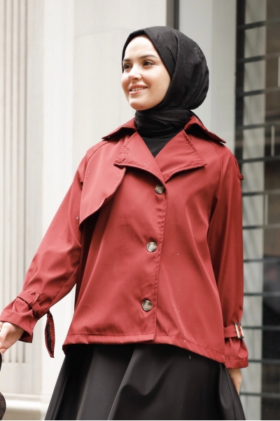 Elçin Kırmızı Trençkot