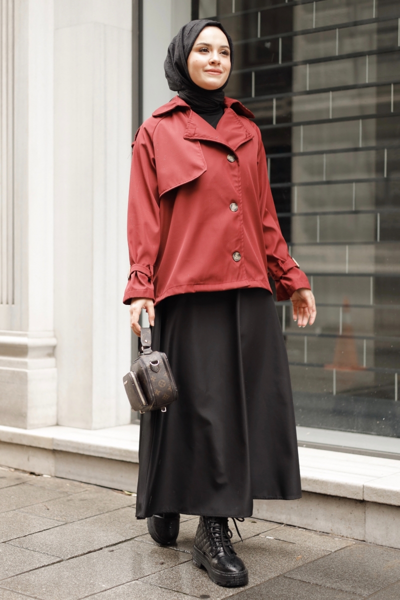 Elçin Kırmızı Trençkot