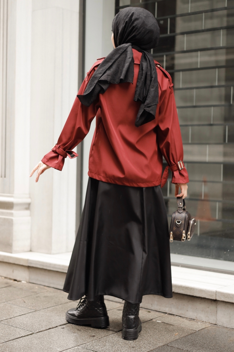 Elçin Kırmızı Trençkot