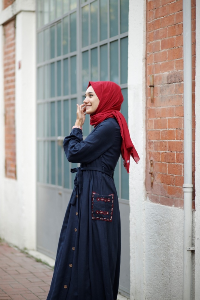 Estela Lacivert Elbise