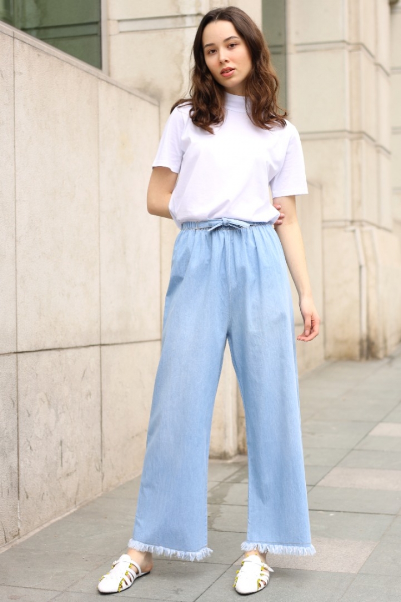 Evria Mavi Kot Pantolon