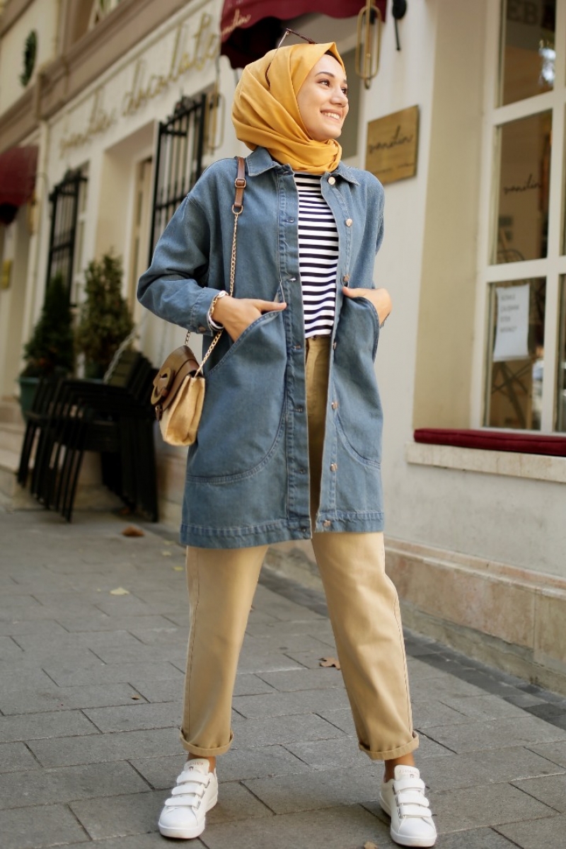 Floor Mavi Kot Ceket