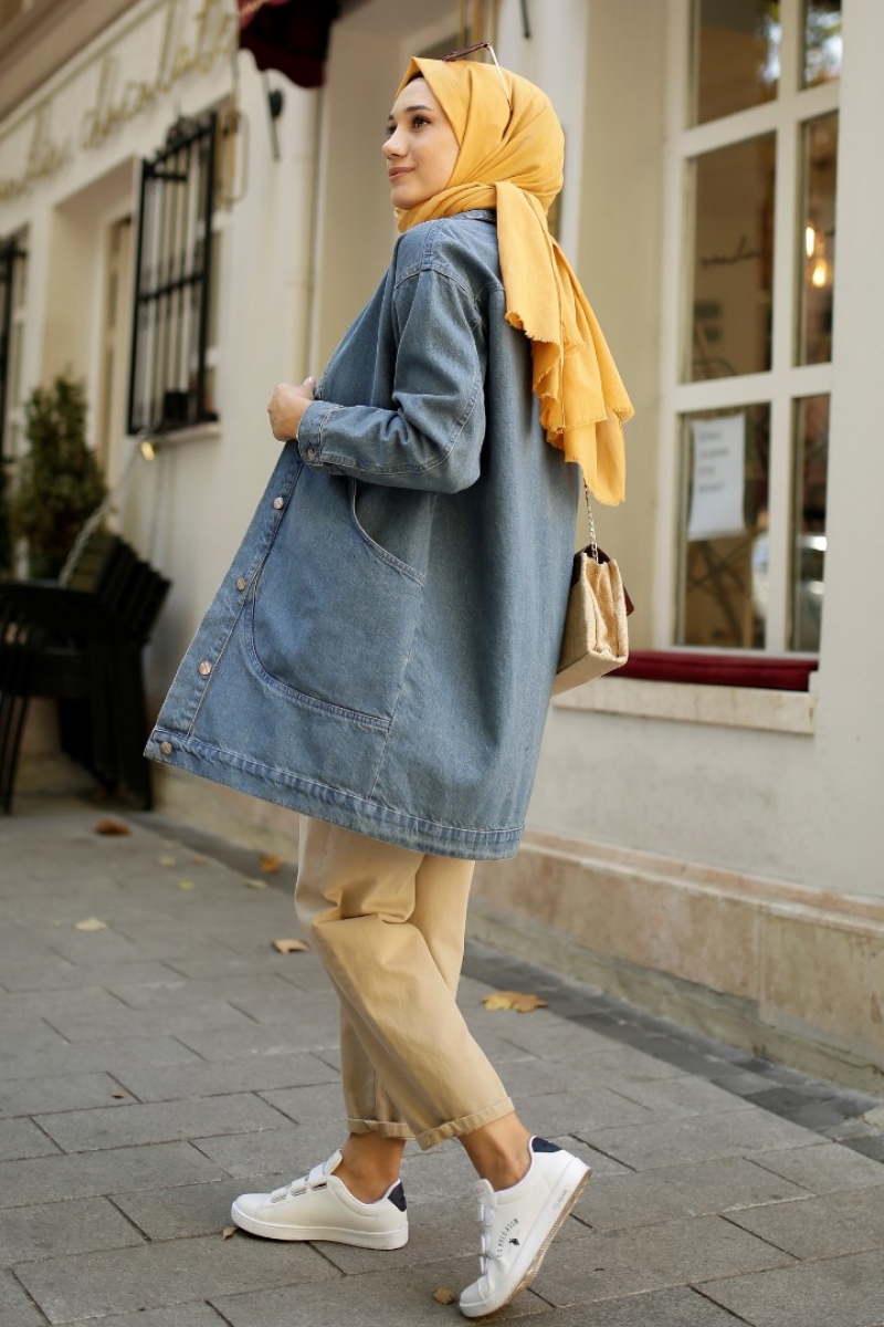 Floor Mavi Kot Ceket