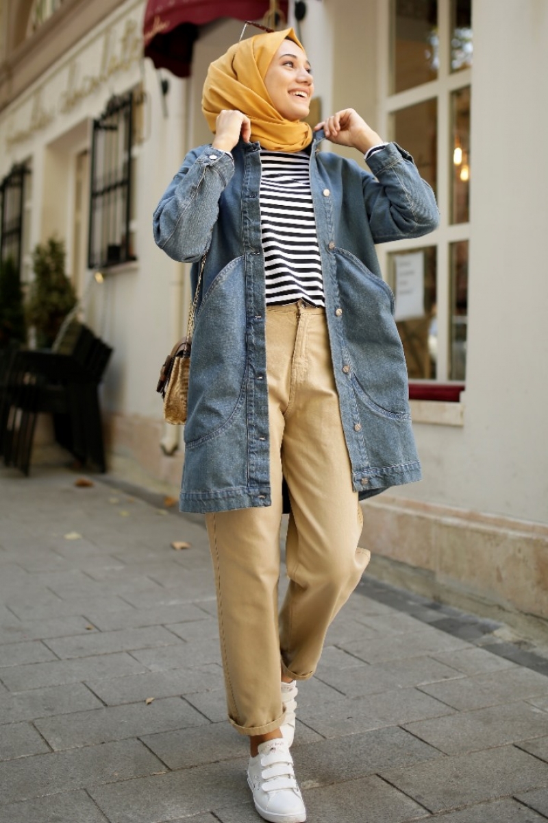 Floor Mavi Kot Ceket