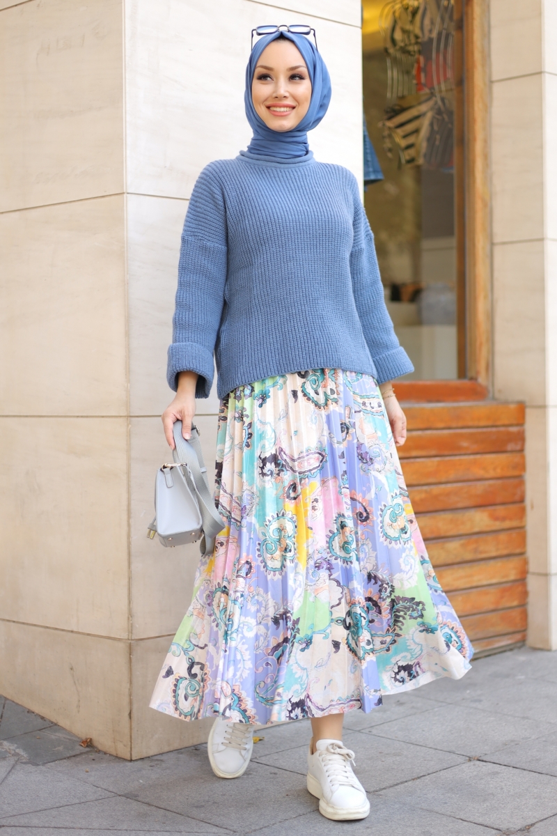 Fred Mavi Triko Kazak