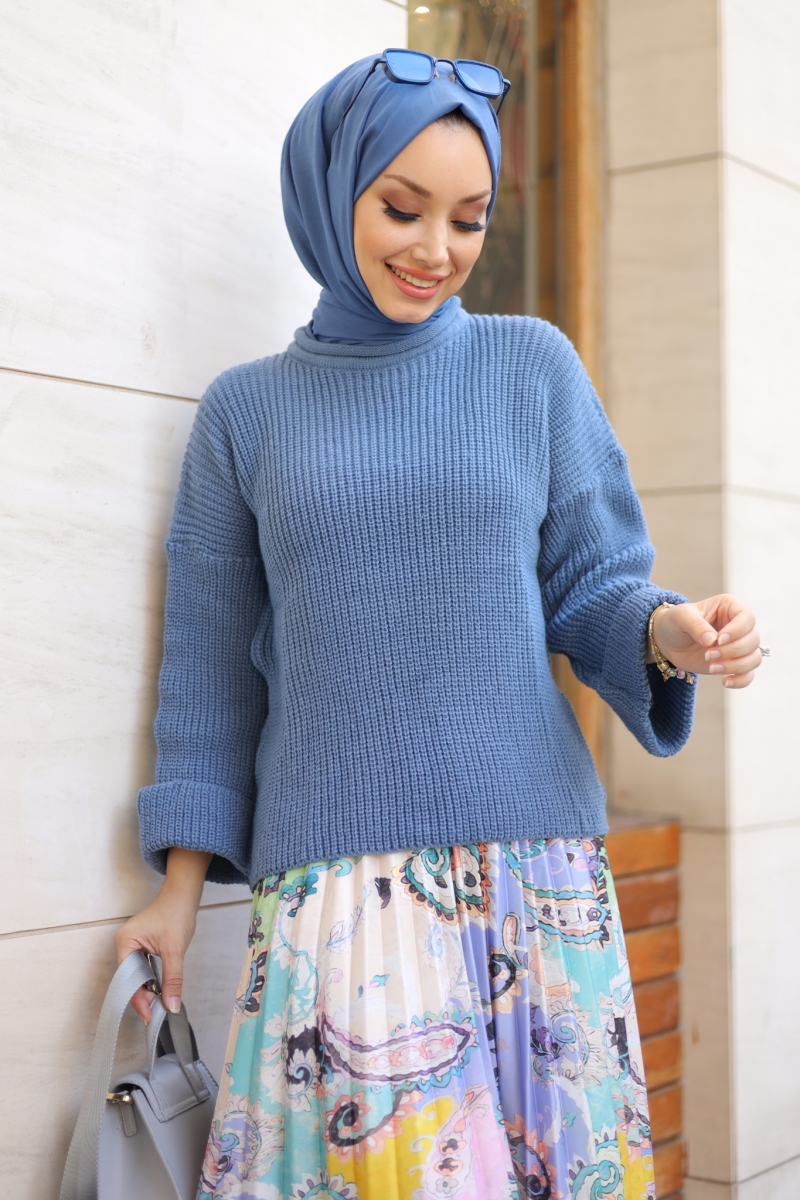 Fred Mavi Triko Kazak