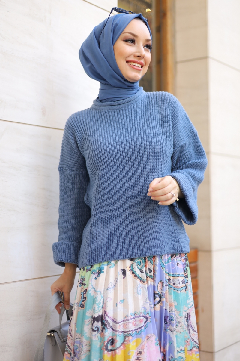 Fred Mavi Triko Kazak