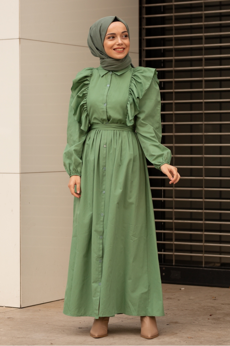 Gigi Çim Yeşili Elbise