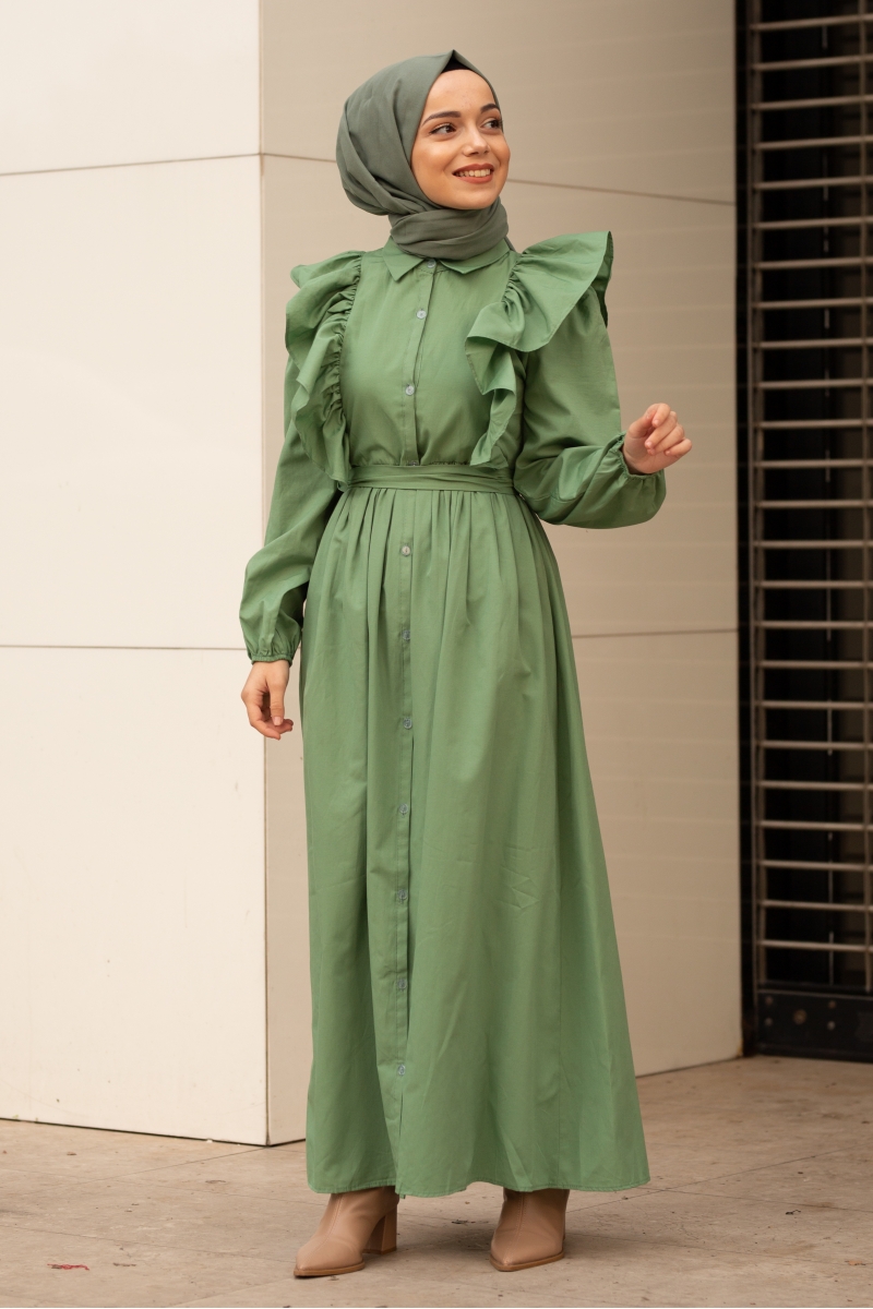 Gigi Çim Yeşili Elbise