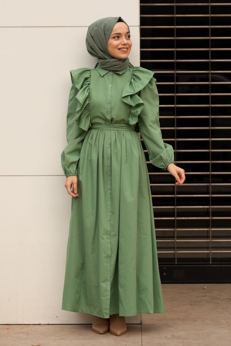 Gigi Çim Yeşili Elbise