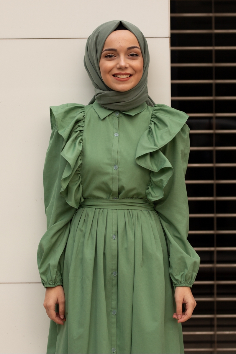 Gigi Çim Yeşili Elbise