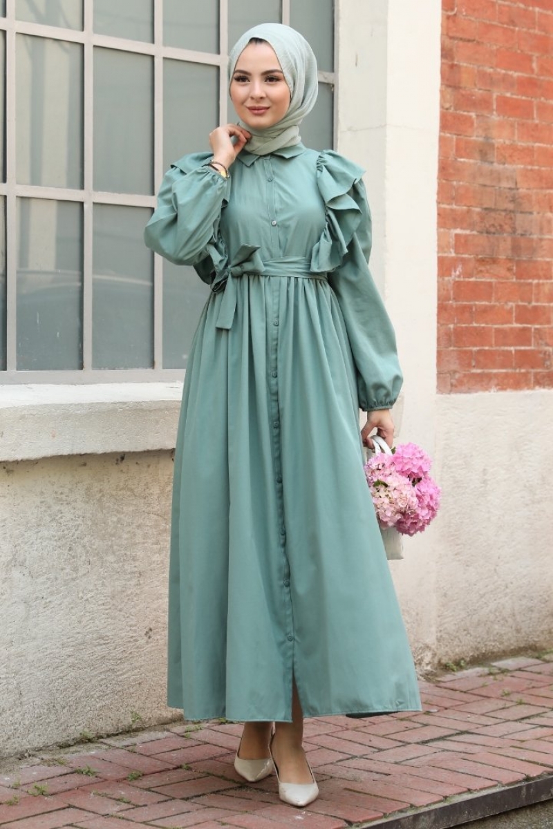 Gigi Petrol Yeşili Elbise