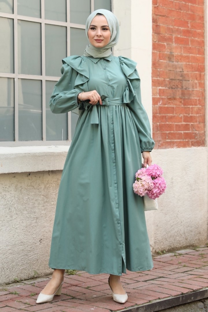 Gigi Petrol Yeşili Elbise