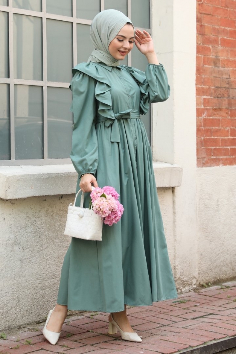 Gigi Petrol Yeşili Elbise