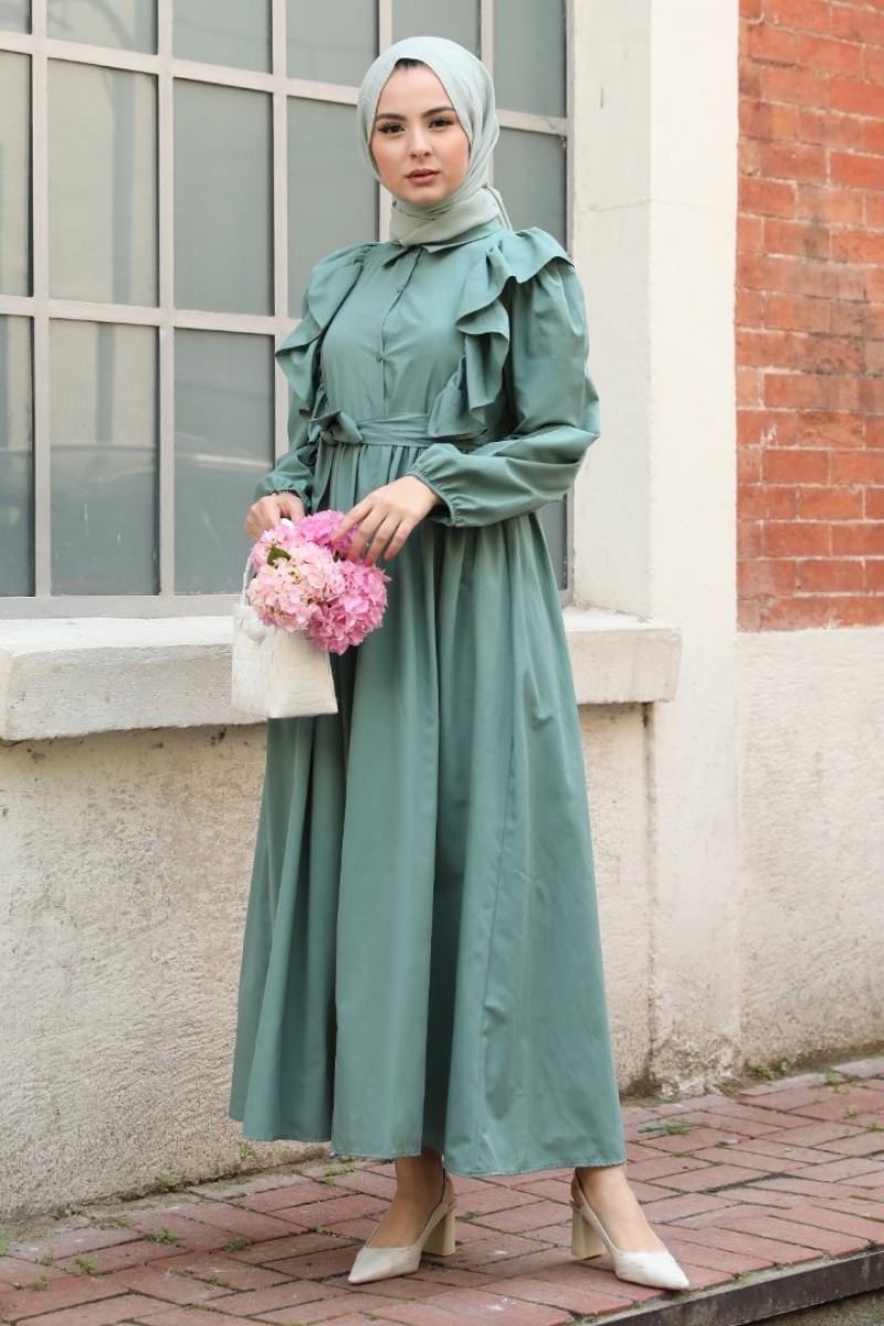 Gigi Petrol Yeşili Elbise