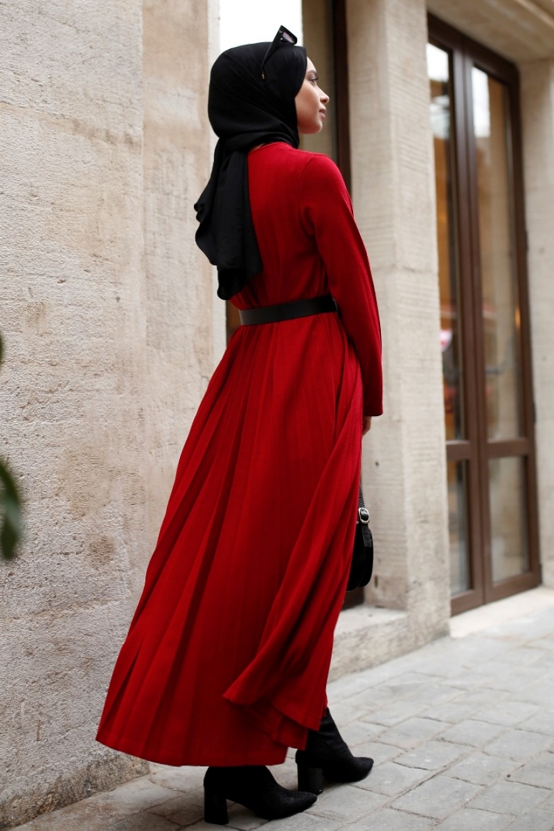 Grace Kırmızı Triko Elbise