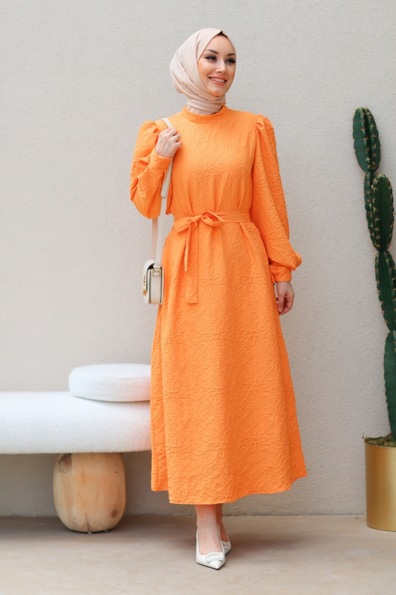Grant Turuncu Elbise