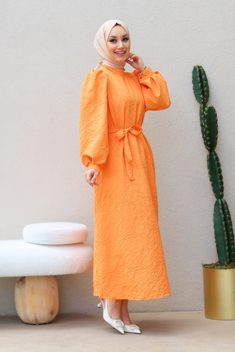 Grant Turuncu Elbise