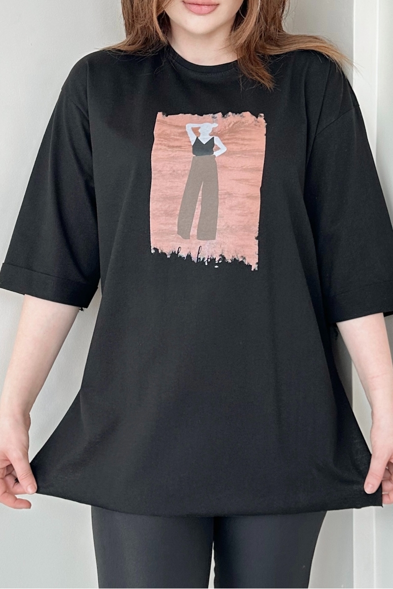 Halter Siyah T-Shirt