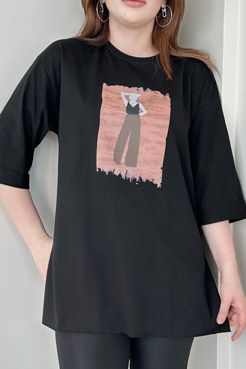 Halter Siyah T-Shirt