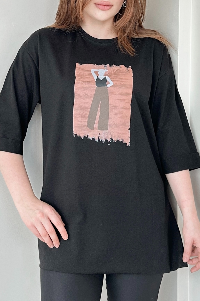 Halter Siyah T-Shirt