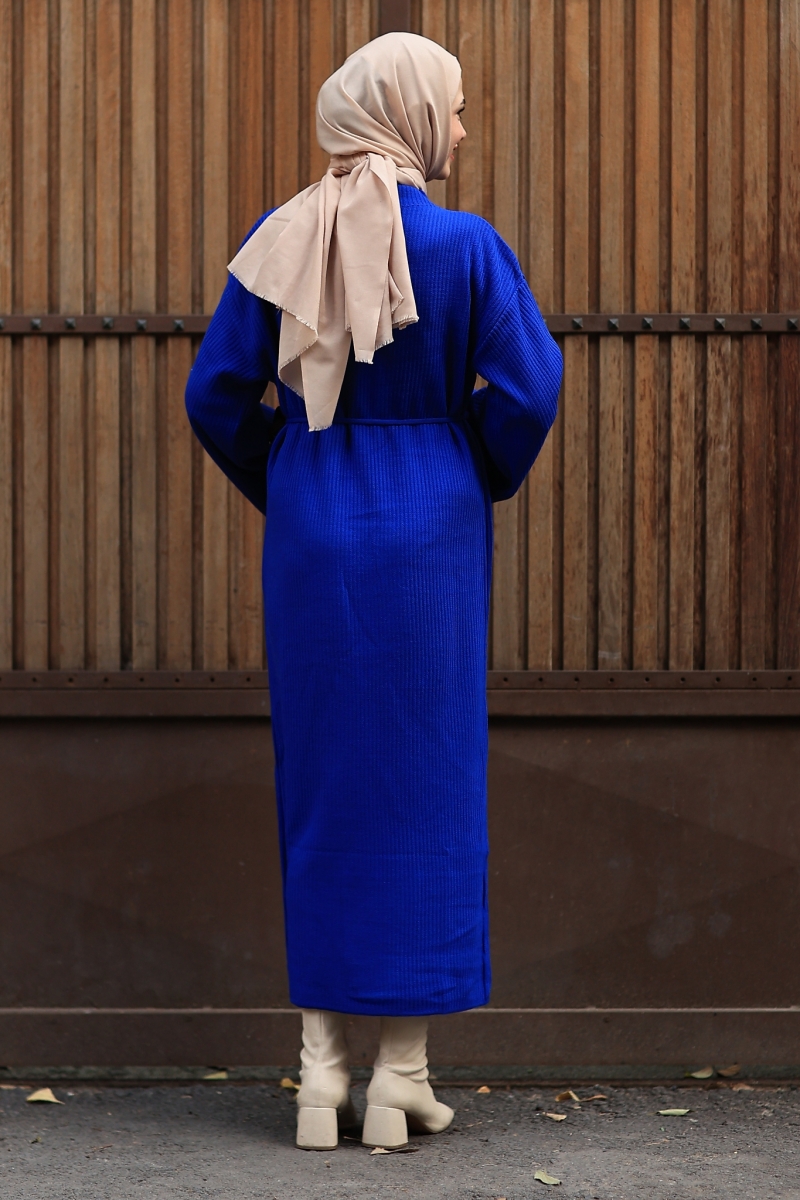 Hansy Saks Mavisi Triko Elbise