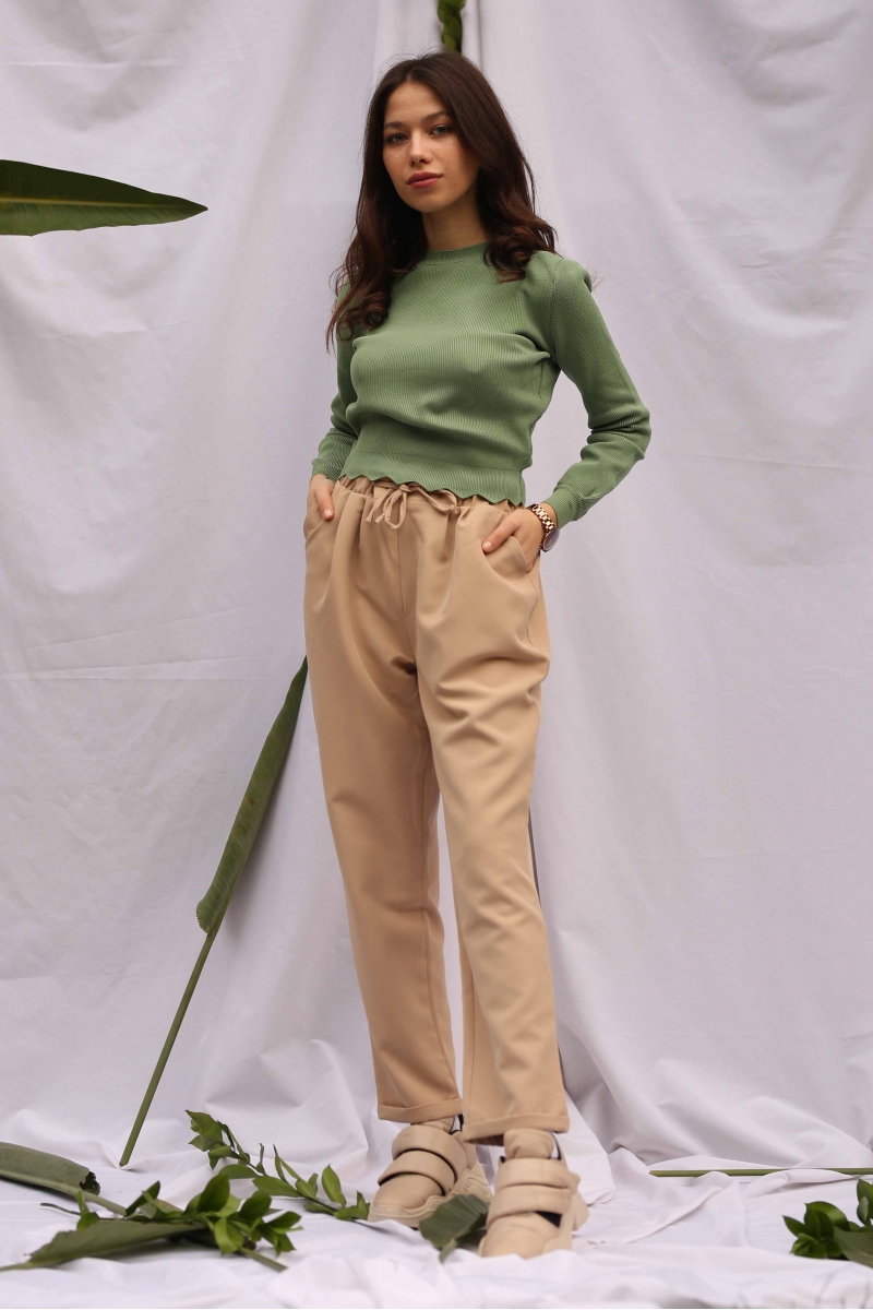 Bej Havuç Pantolon