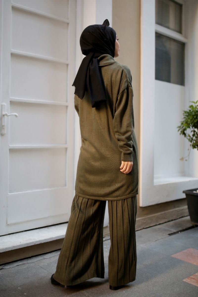 Hazel Haki Triko Takım