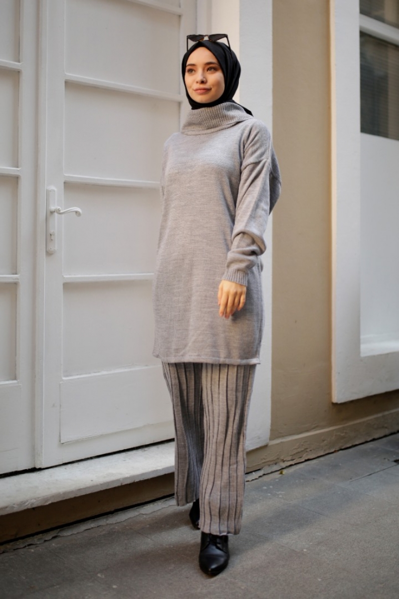 Hazel Gri Triko Takım