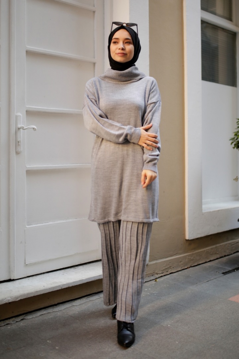 Hazel Gri Triko Takım