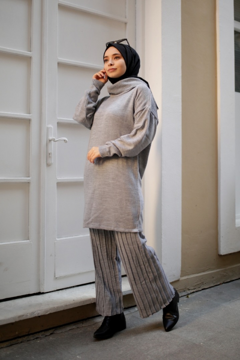 Hazel Gri Triko Takım