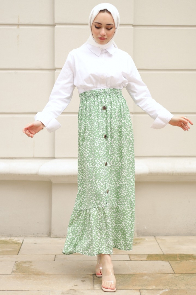 Janset Mint Yeşili Etek