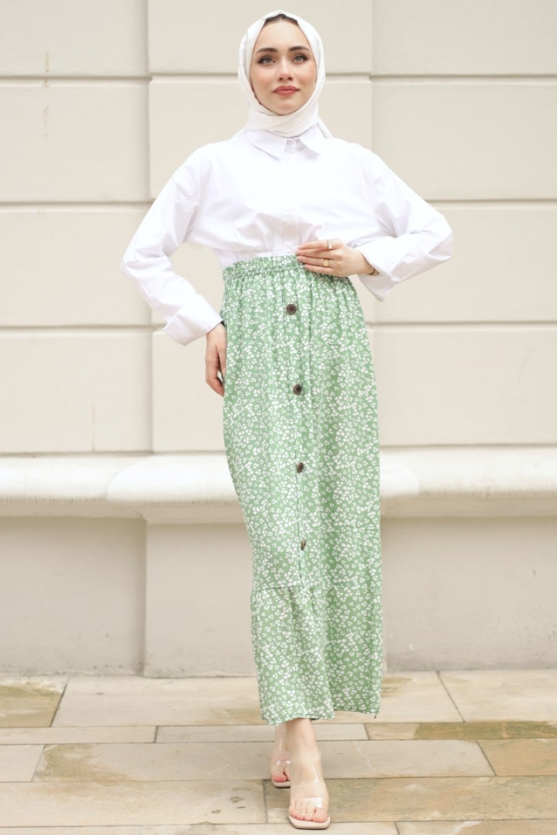 Janset Mint Yeşili Etek