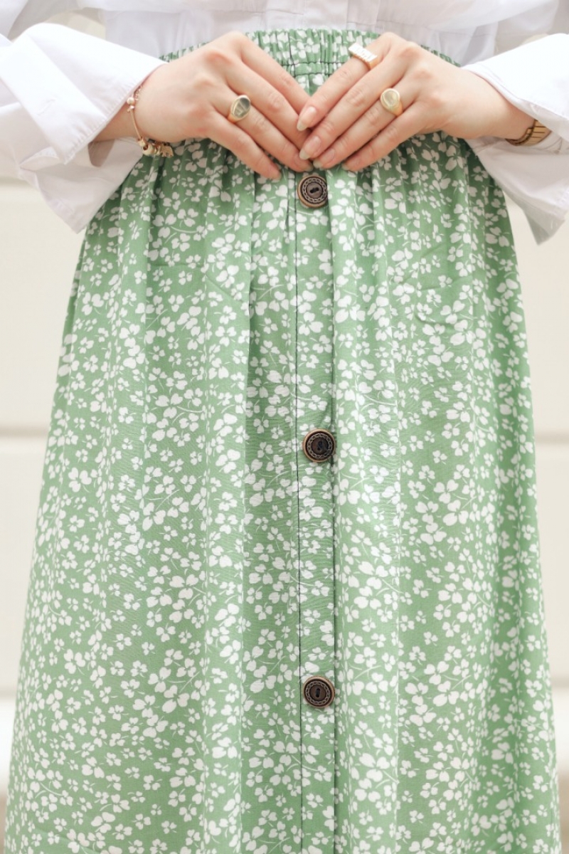 Janset Mint Yeşili Etek