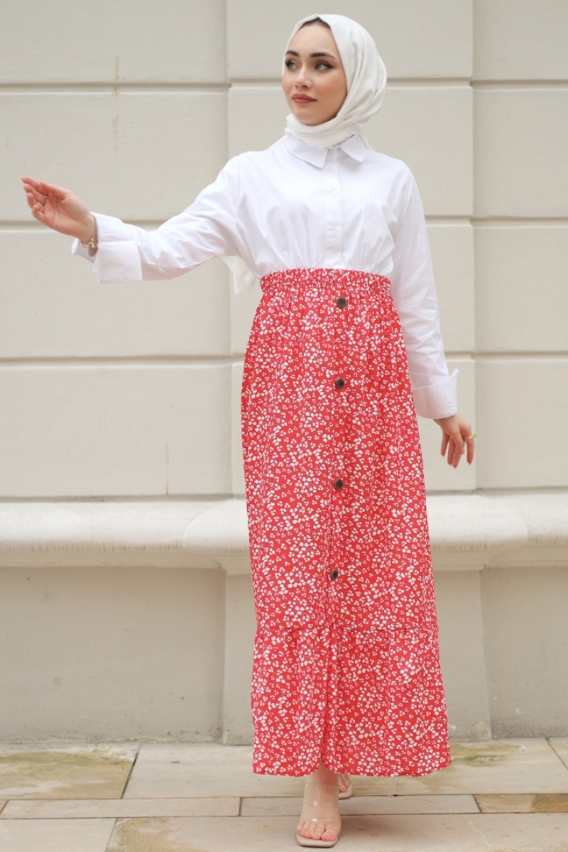 Janset Kırmızı Etek