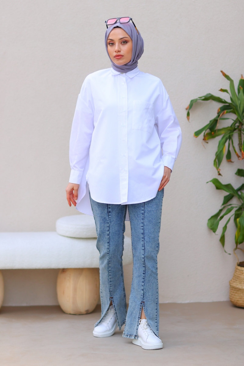 Jayla Beyaz Tunik