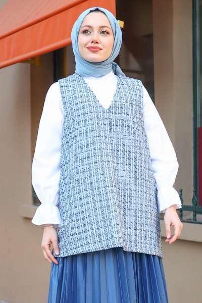 Jerica Mavi Tüvit Süveter