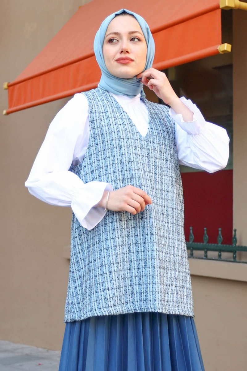 Jerica Mavi Tüvit Süveter